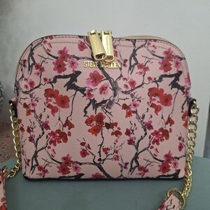 Steve Madden Pink and Red Floral Crossbody Bag